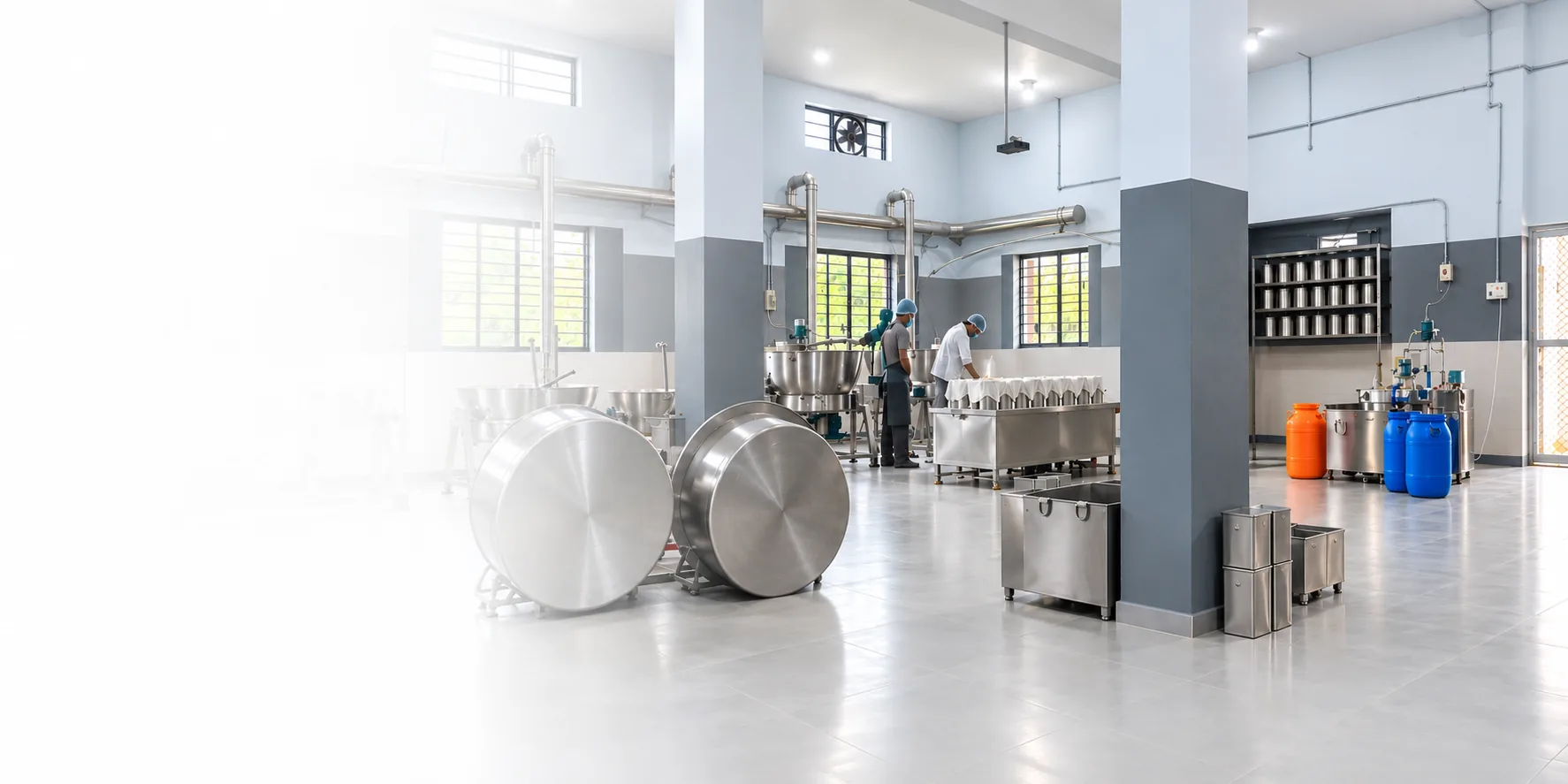 Inside the New Mahaveer Dairy processing facility