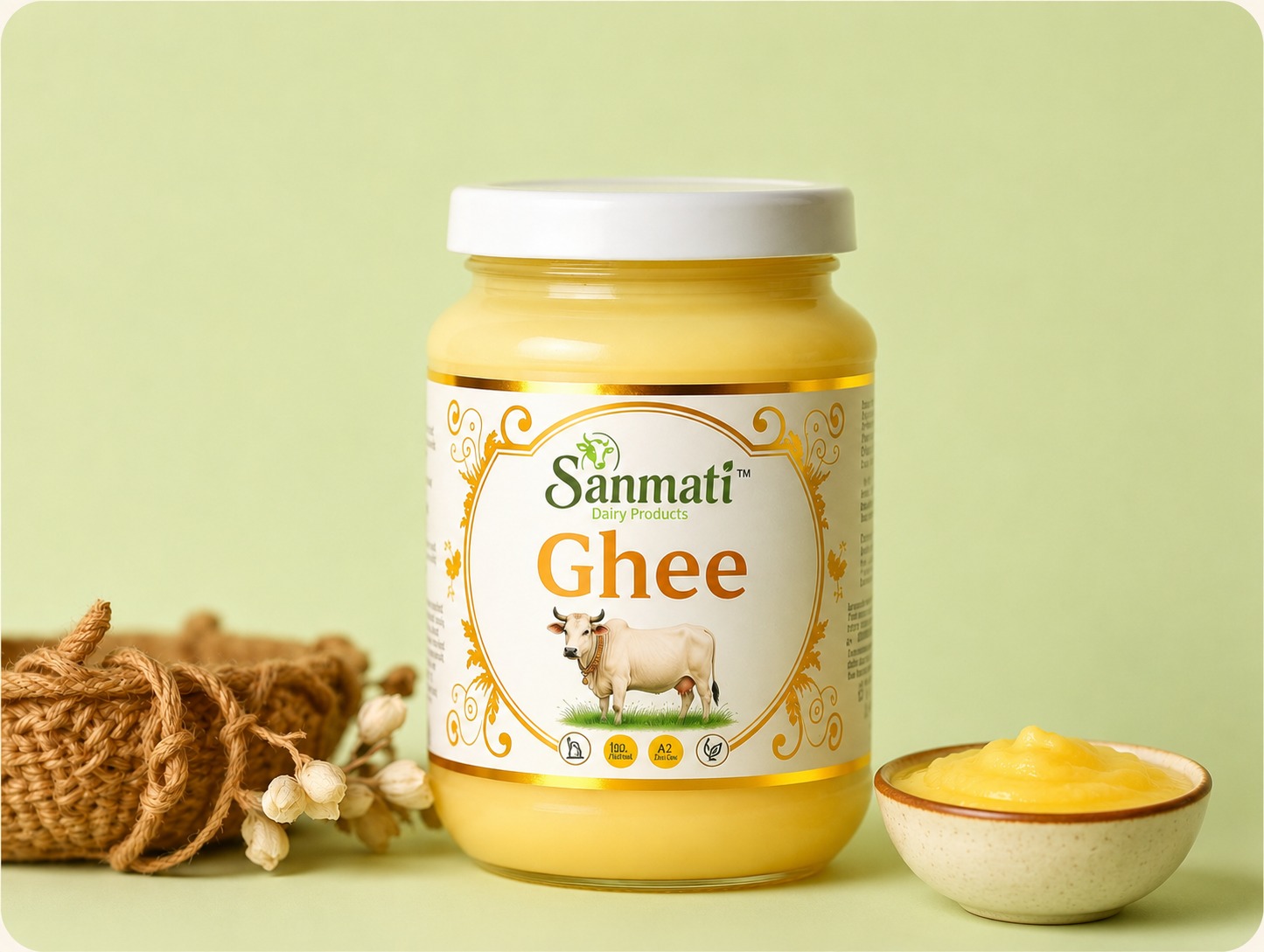 Sanmati Ghee packaging by New Mahaveer Dairy